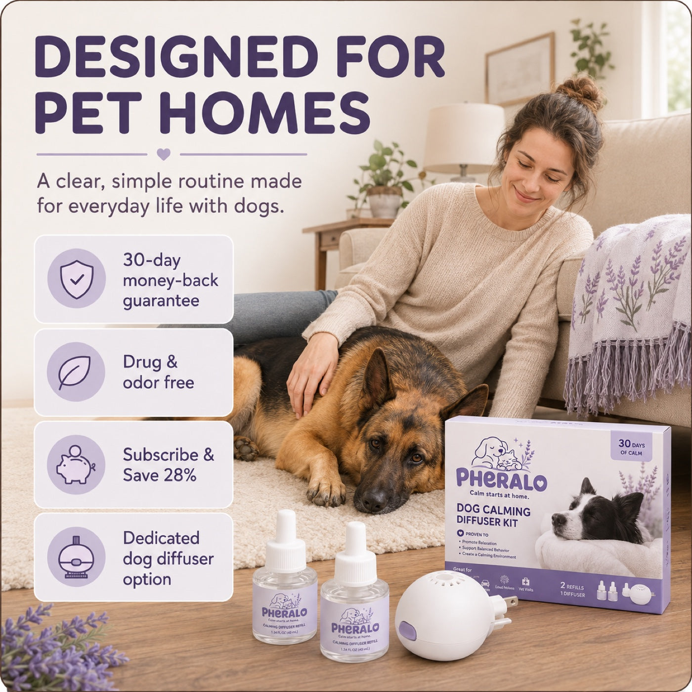 PHERALO Dog Calming Diffuser Kit product gallery image 9
