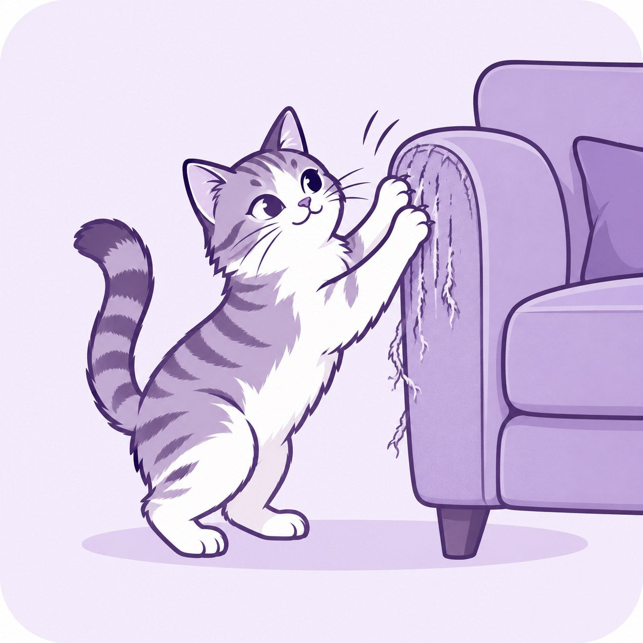 Cat scratching furniture