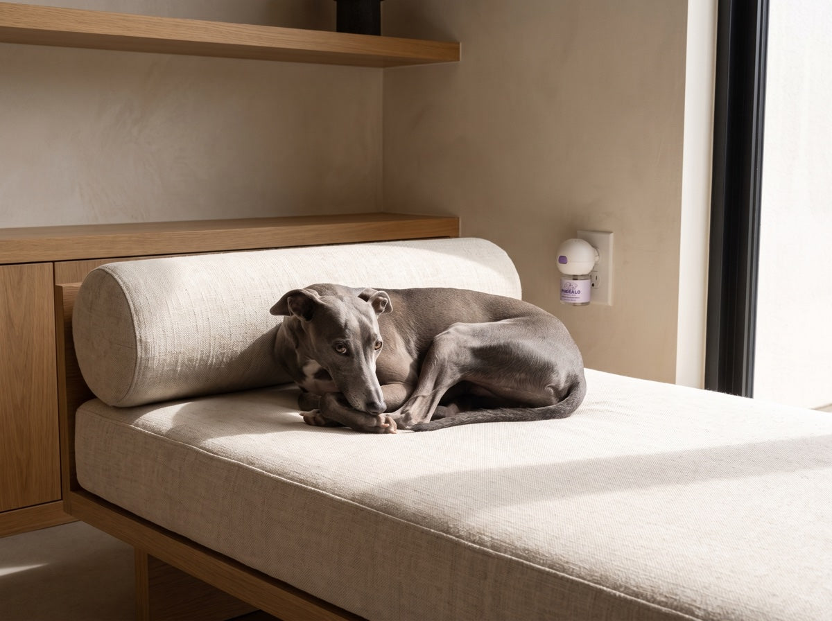 Calm dog at home with PHERALO, photo 10