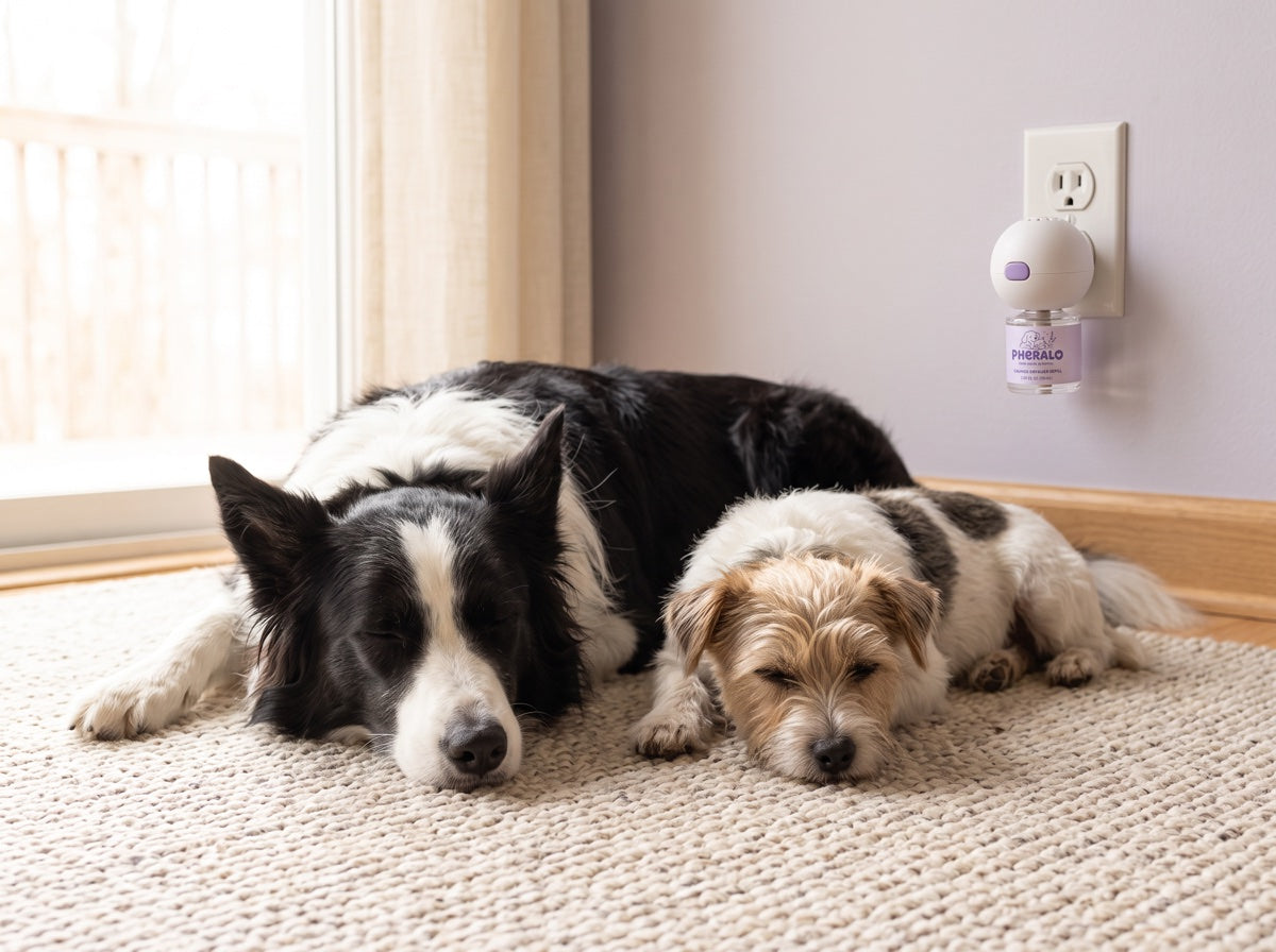Calm dog at home with PHERALO, photo 15